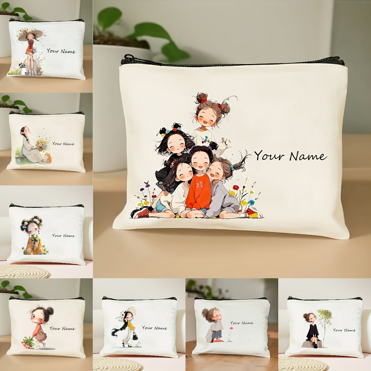 Travel Packing Accessories - Korean-Style Anime Girl Makeup Bag Custom