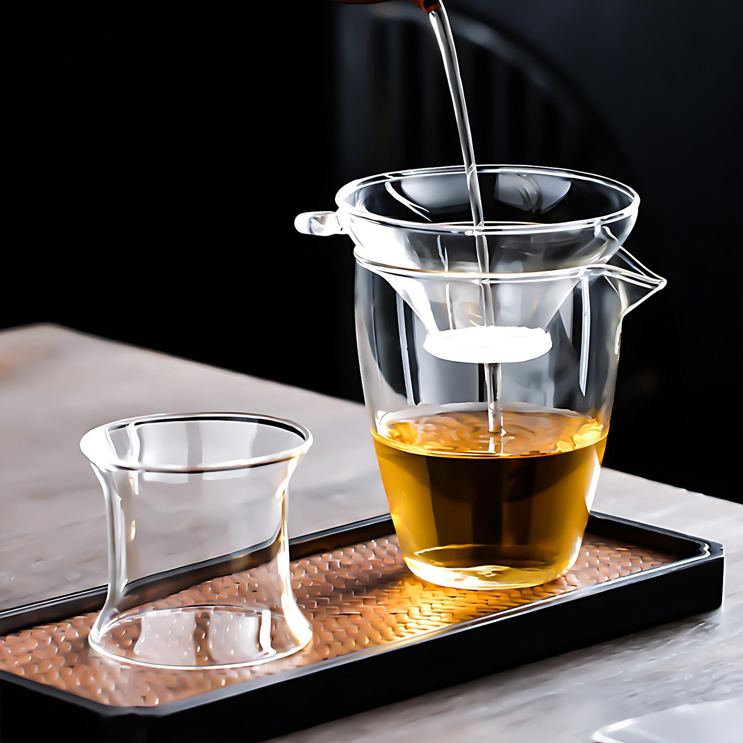Travel Kitchen Accessories - OANKR Glass Tea Strainer for Loose