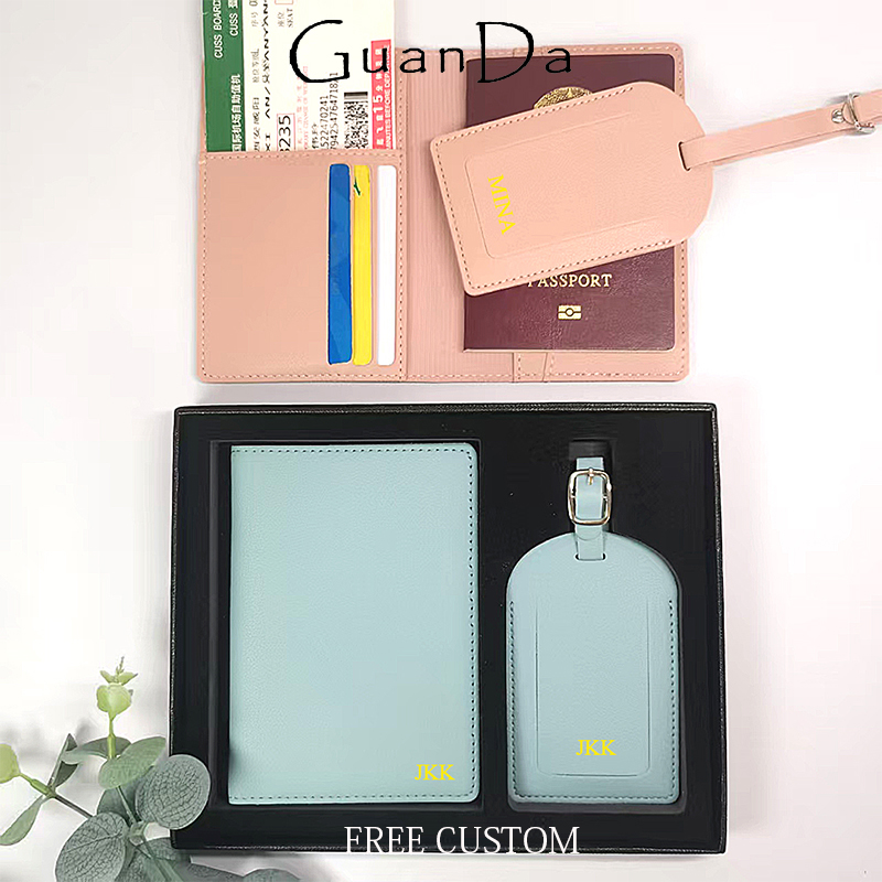 Travel Accessories Personalised - Luxury Custom Name Passport Holder Set