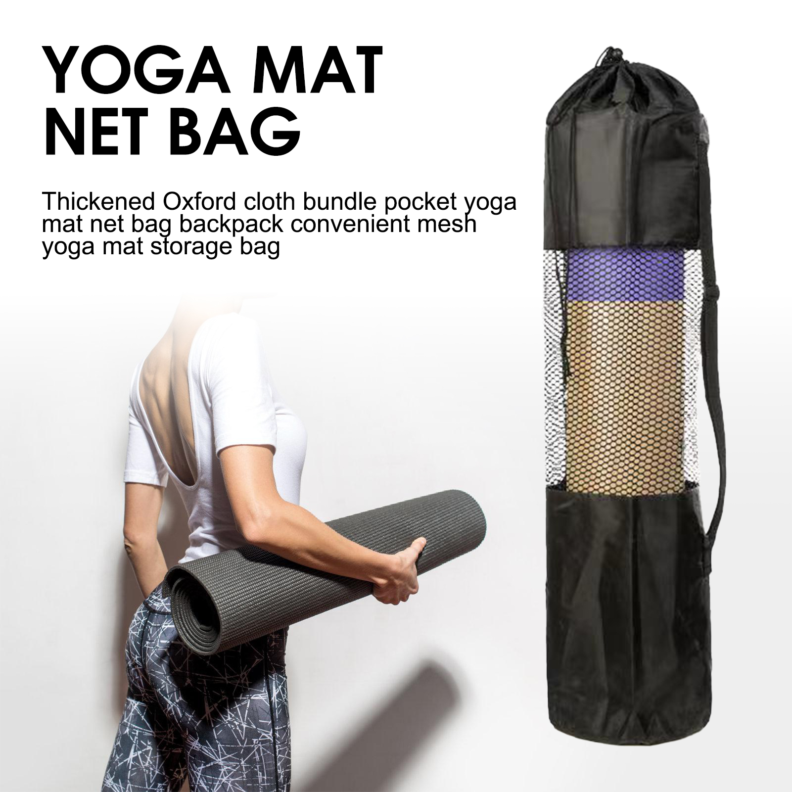 Travel Packing Accessories - Yoga Mat Bag with Mesh Window