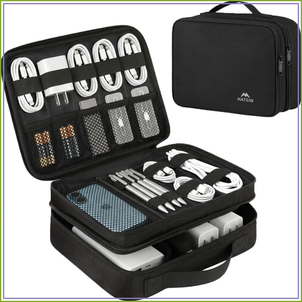 Travel Accessories Case - Electronics Organizer Travel Case, Water Resistant