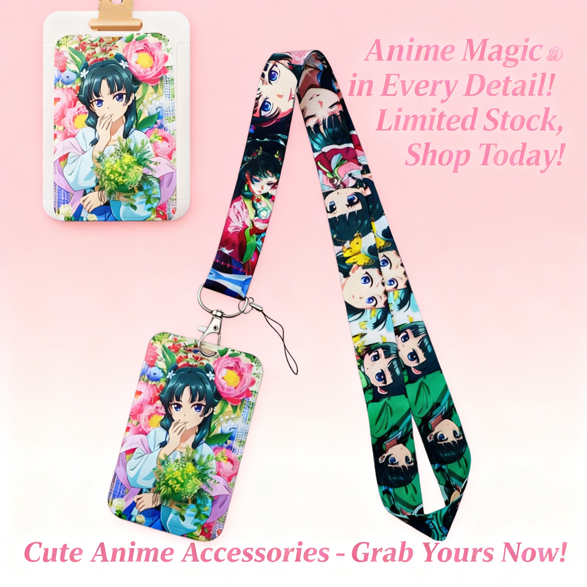 Travel Accessories B&M - Cute Anime Girl Lanyard Neck Strap