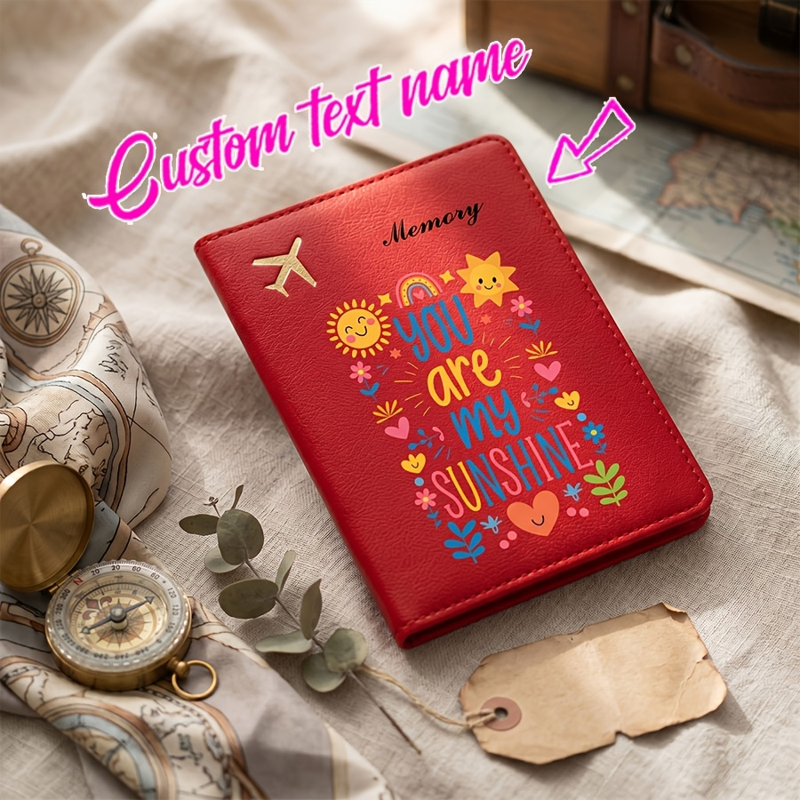 Travel Accessories Personalised - Custom rainbow sunshine passport holder with