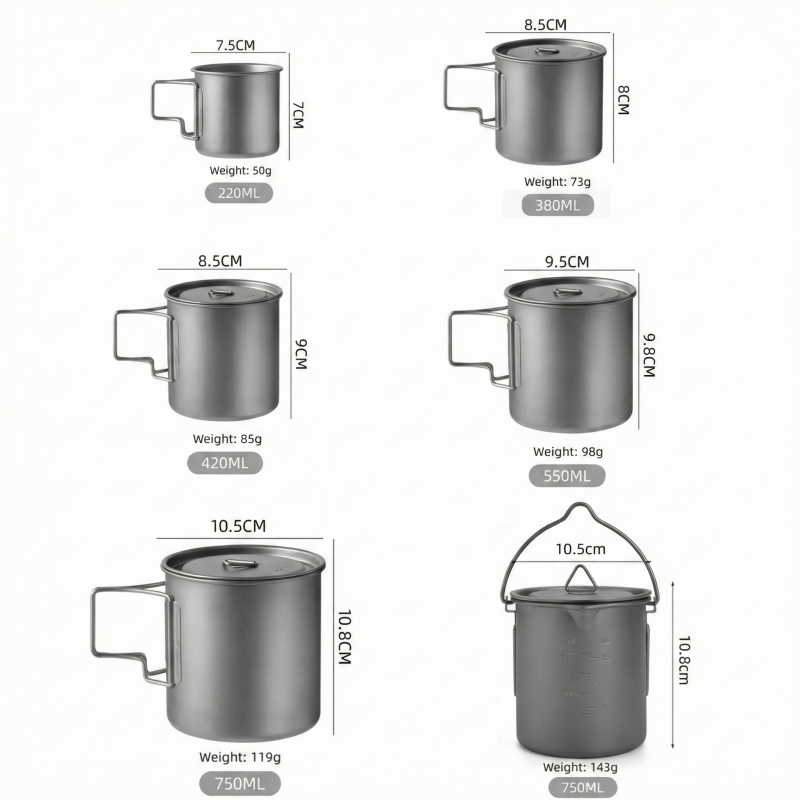 Titanium Camping Mug with Fold - Travel Kitchen Accessories ulasan dan harga