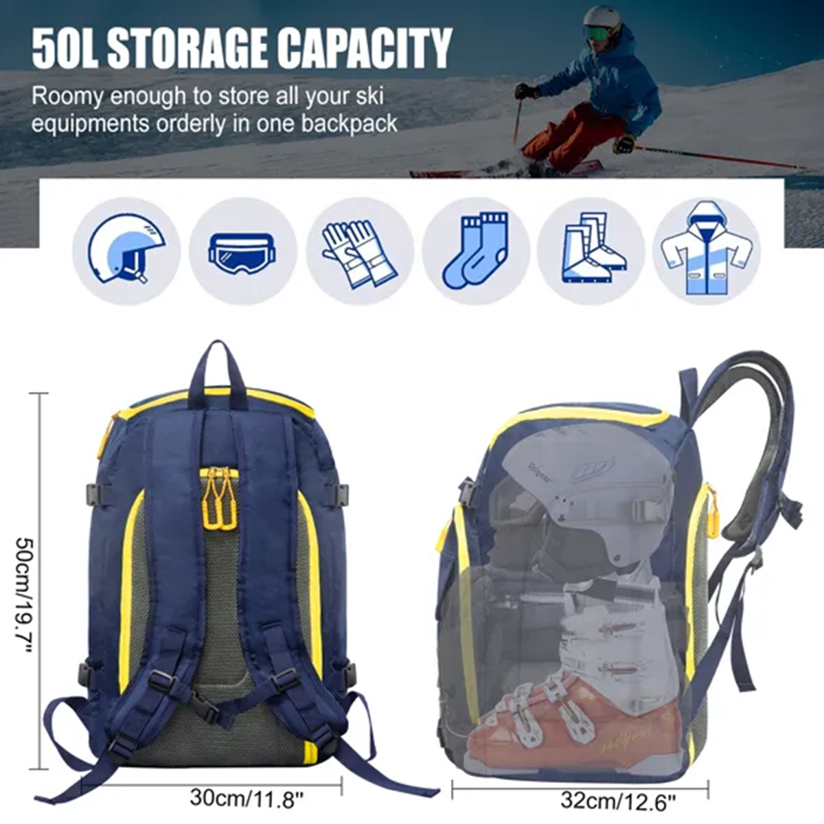 50L Blue Travel Ski Backpack f - Travel Accessories In Amazon ulasan dan harga