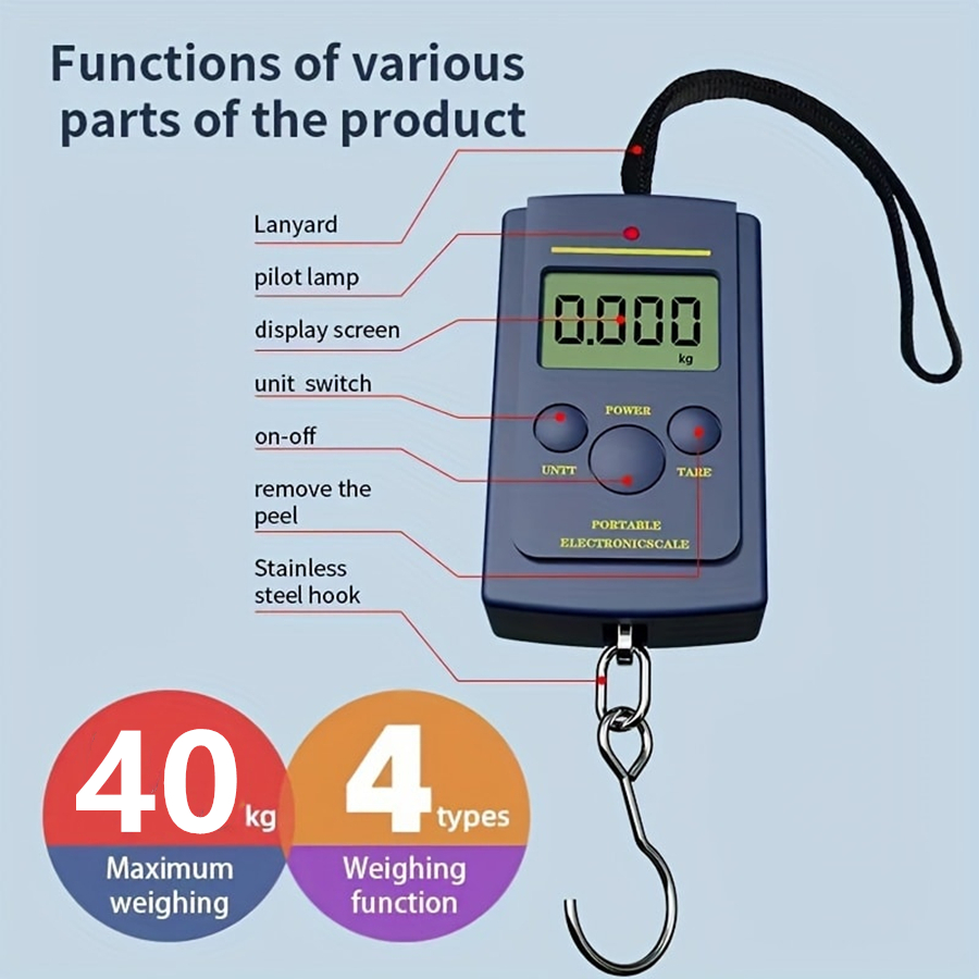 40kg Multifunctional Mini Elec - Luggage Scale Hanging ulasan dan harga