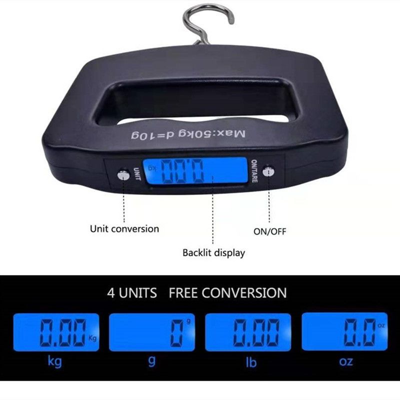 50kg Digital Fishing Scale Han - Luggage Scale Hanging ulasan dan harga