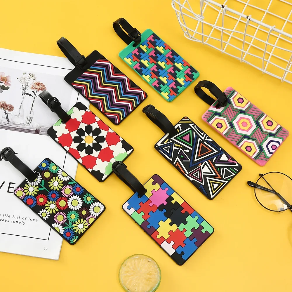 1PCS Geometric Luggage Tags Su - Travel Accessories B&M ulasan dan harga