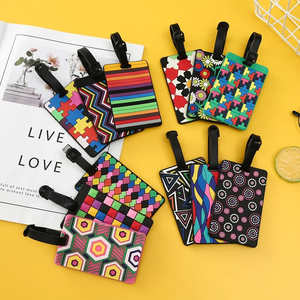 1PCS Geometric Luggage Tags Su - Travel Accessories B&M ulasan dan harga