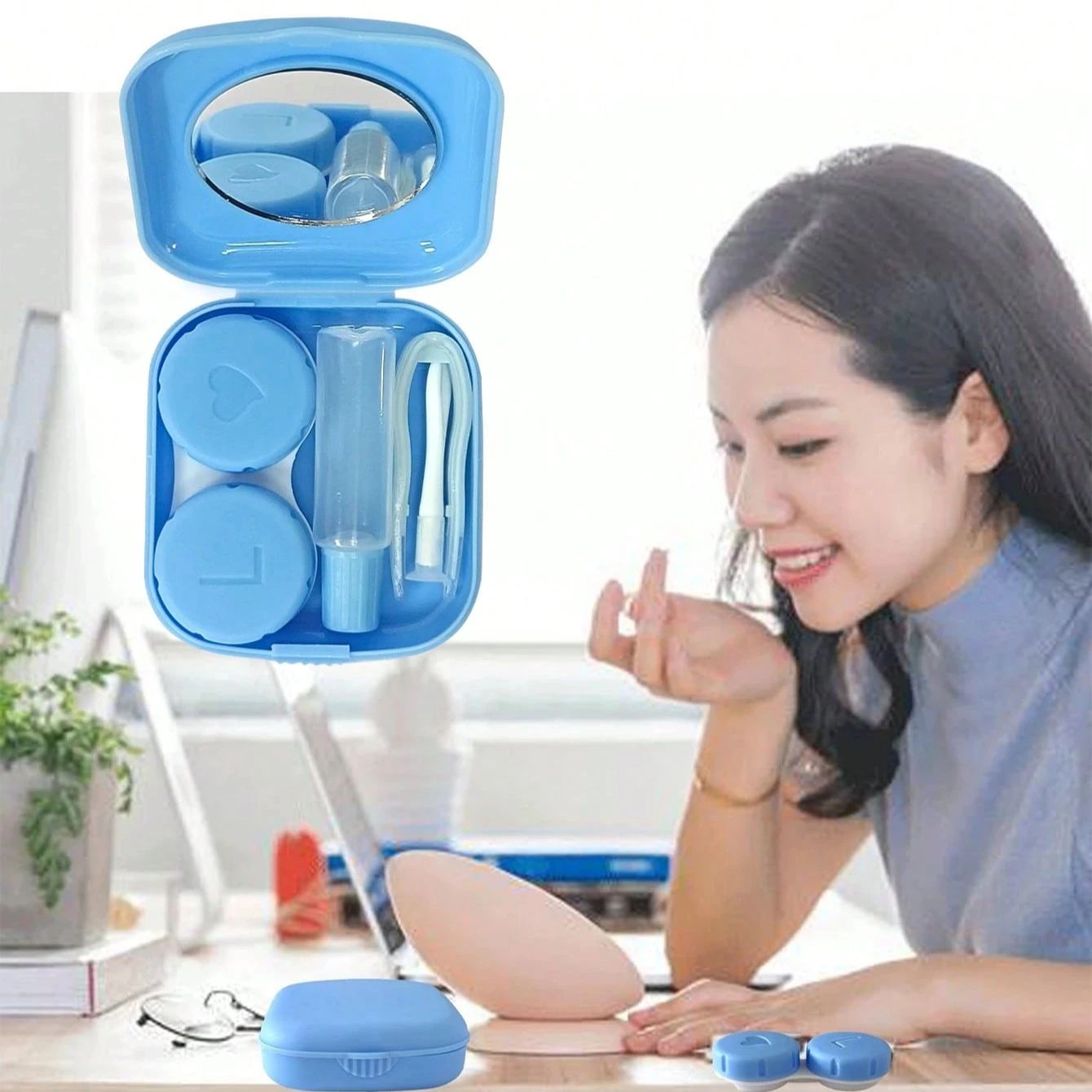 Mini Contact Lenses Case Solid - Travel Video Accessories ulasan dan harga
