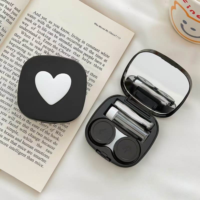 Heart Contact Lens Case with M - Travel Video Accessories ulasan dan harga