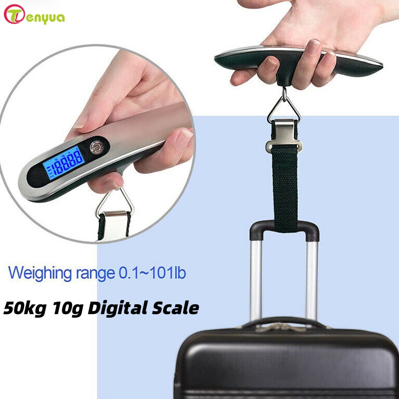 Portable 50kg 10g Digital Scal - Luggage Scale Hanging ulasan dan harga