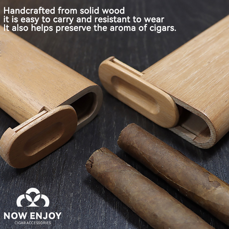 Portable Cigar Case Natural Ce - Travel Accessories Case ulasan dan harga