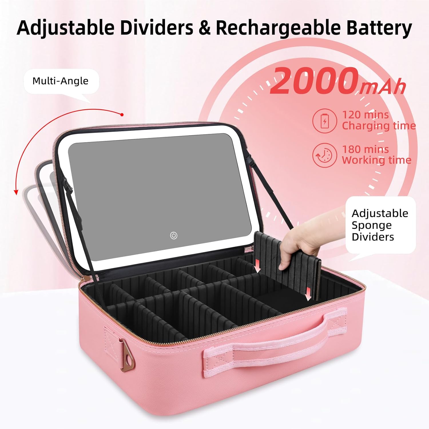 Large Capacity Makeup Bag 15'' - Travel Accessories Case ulasan dan harga