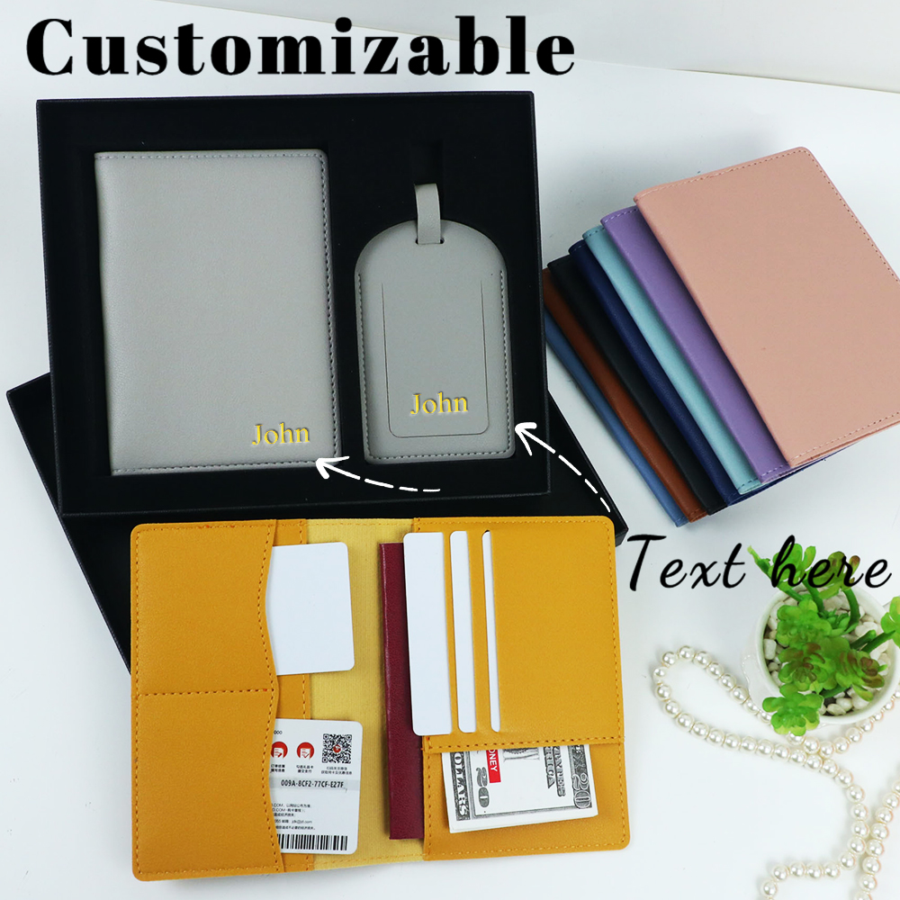 Customized name PU leather pas - Travel Accessories Personalised ulasan dan harga