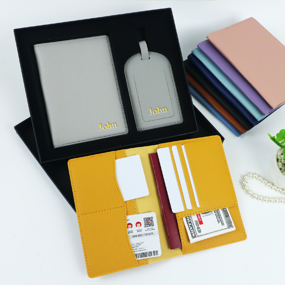Customized name PU leather pas - Travel Accessories Personalised ulasan dan harga