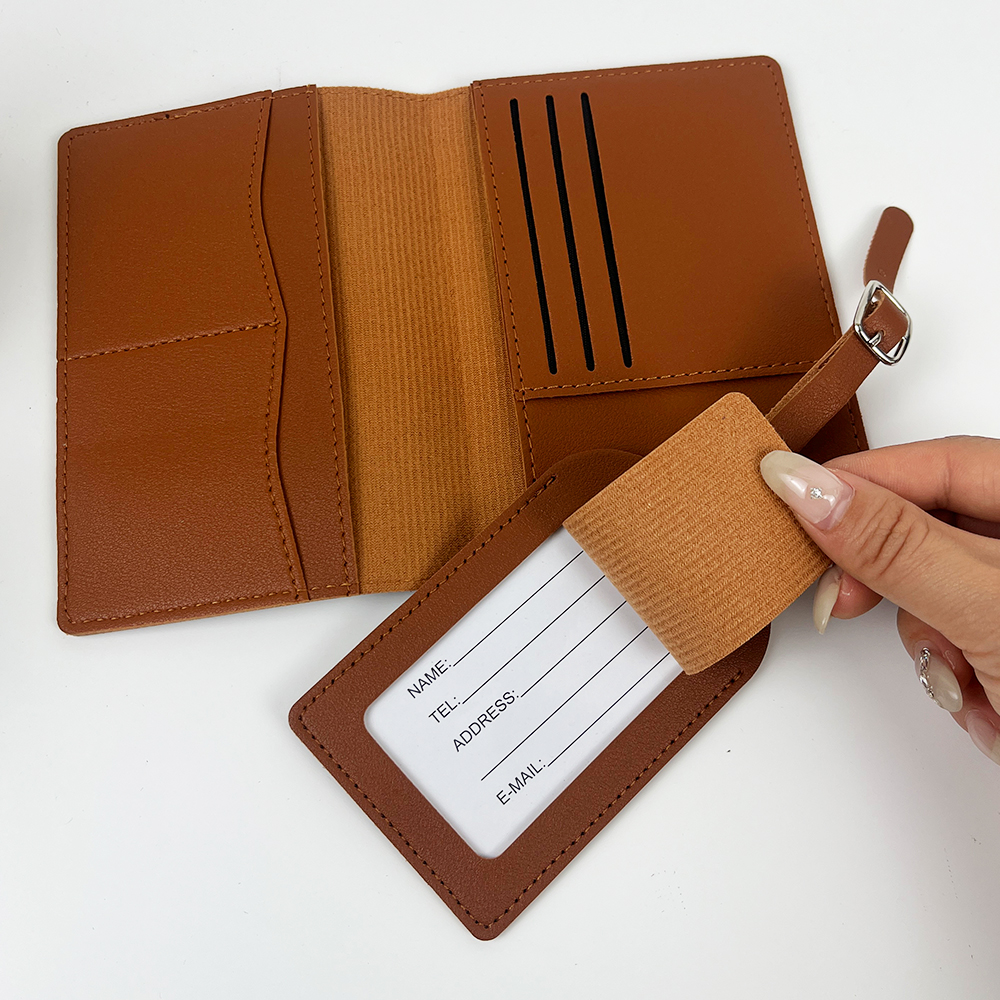 Customized name PU leather pas - Travel Accessories Personalised ulasan dan harga